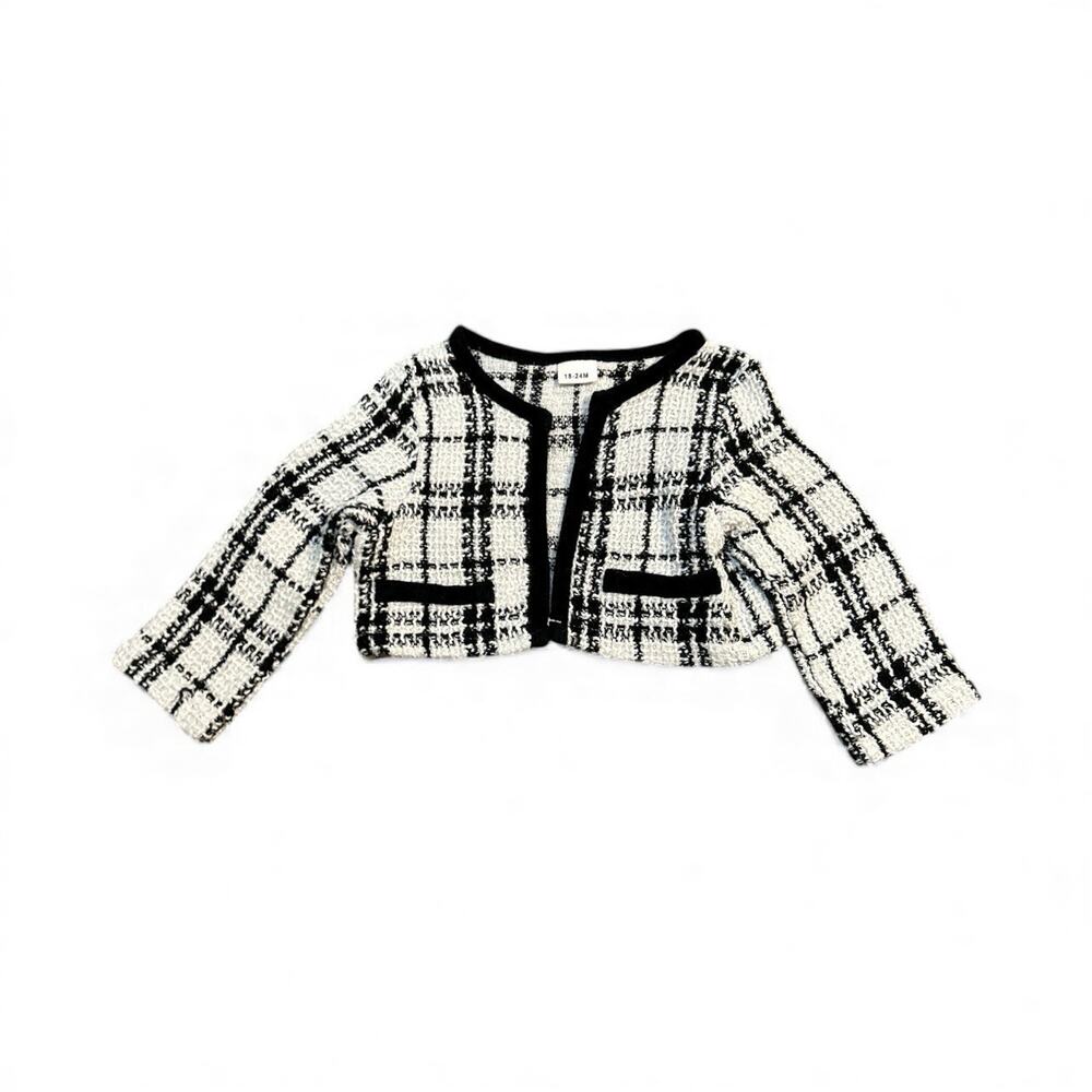 Baby Girl Buffalo‎ Check Plaid Long Sleeve Cardigan Size 18-24 Months